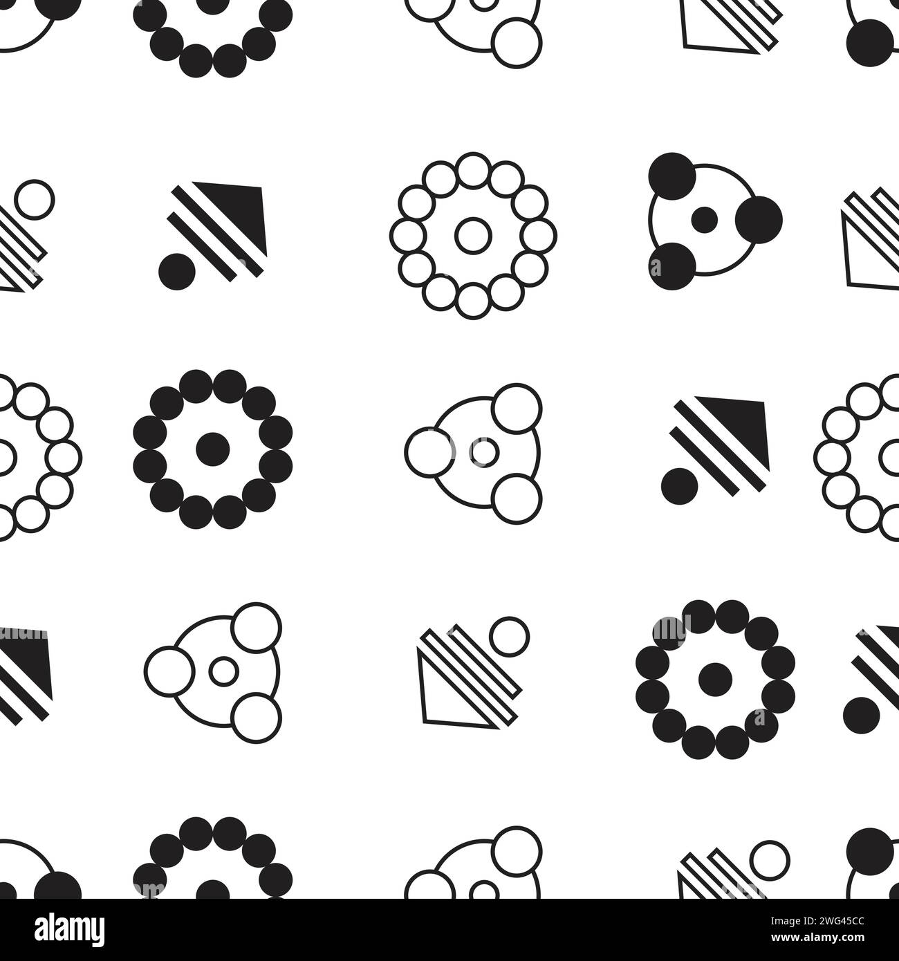 monocrom geometric triangle dots seamless pattern vector Stock Vector