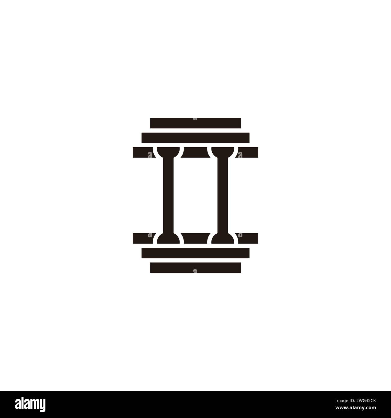 two dumbells stripes simple logo vector Stock Vector