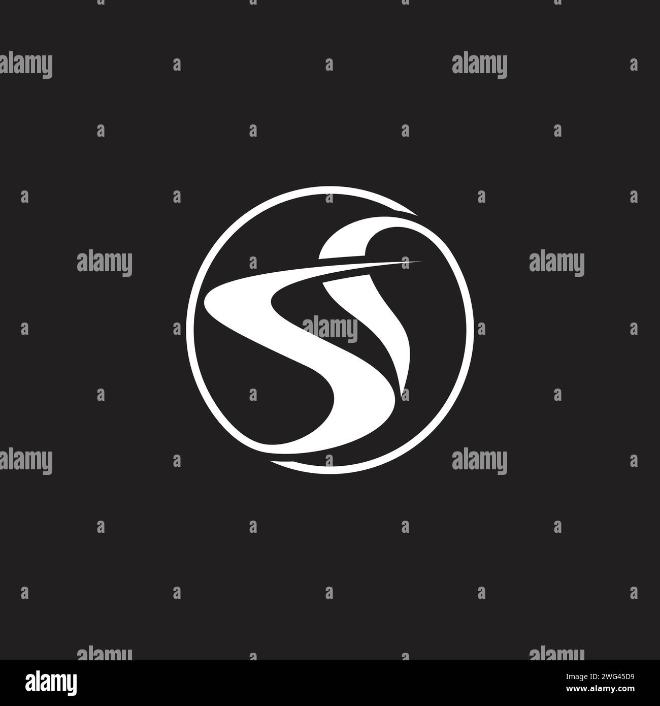 letter s smoke abstract curves logo vector Stock Vector