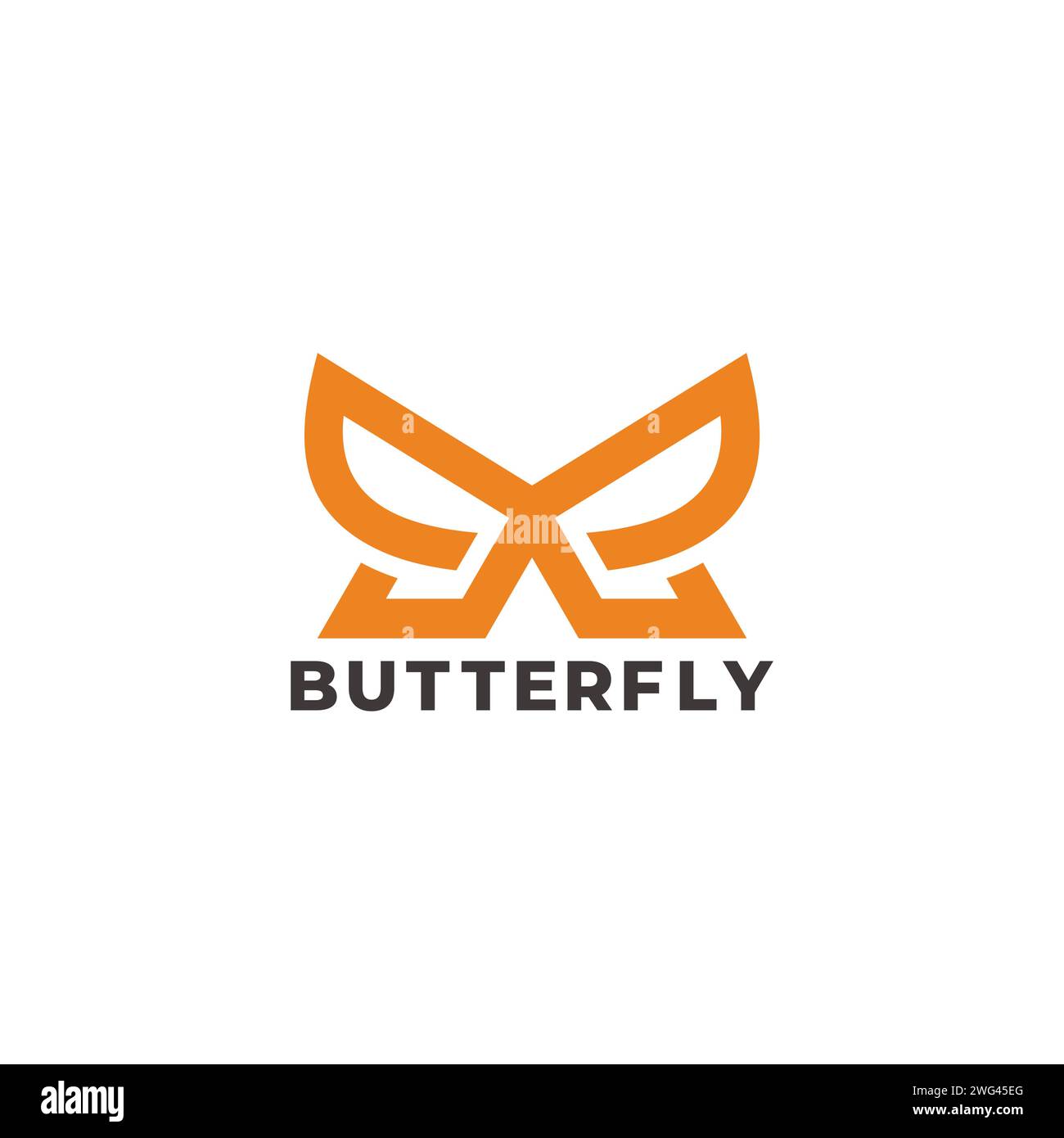 simple geometric letter e butterfly logo vector Stock Vector