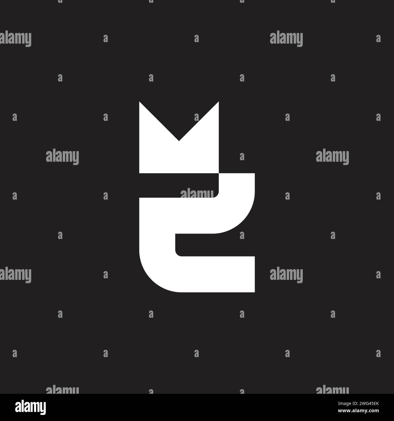letter mc simple geometric logo vector Stock Vector