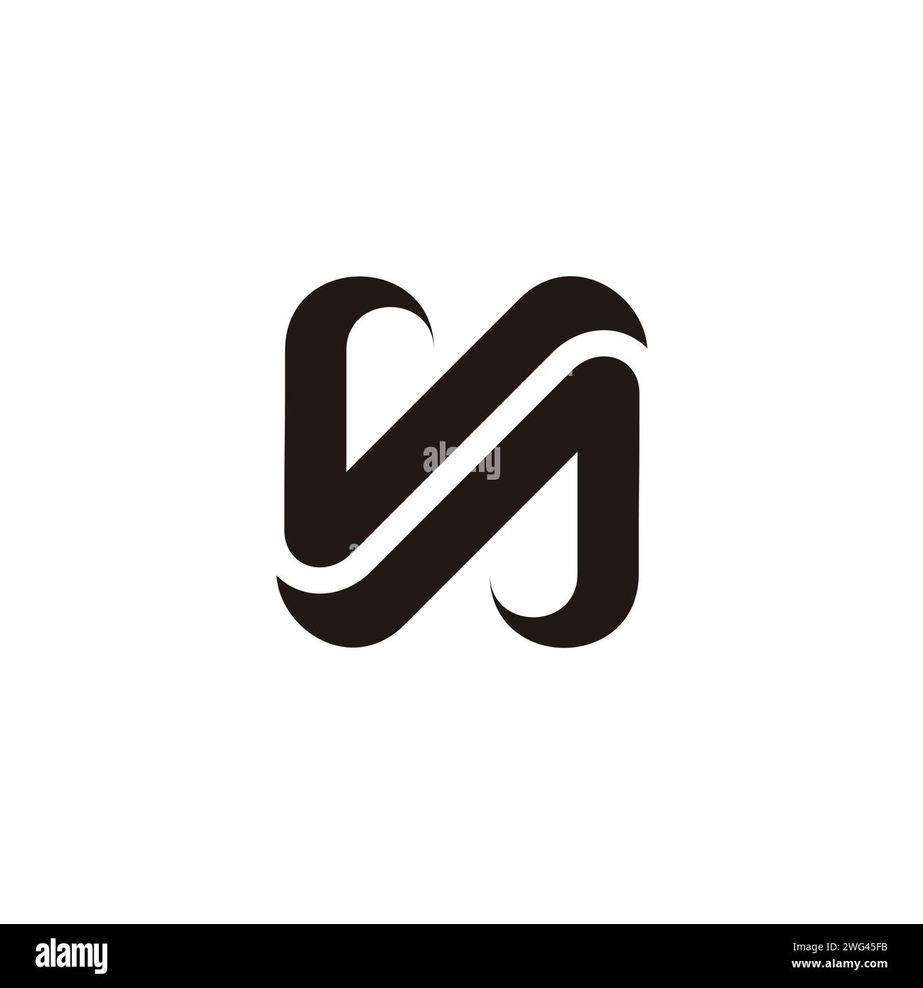 letter va curves stripes logo vector Stock Vector