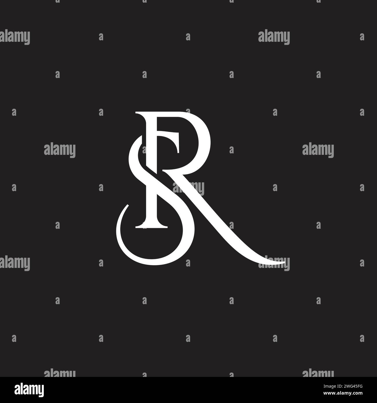 letter sr elegant overlap logo vector Stock Vector