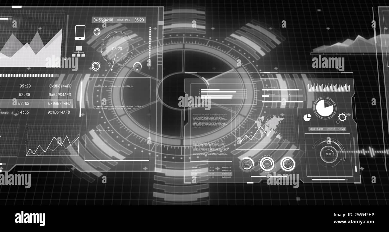 Image of data processing over white background Stock Photo