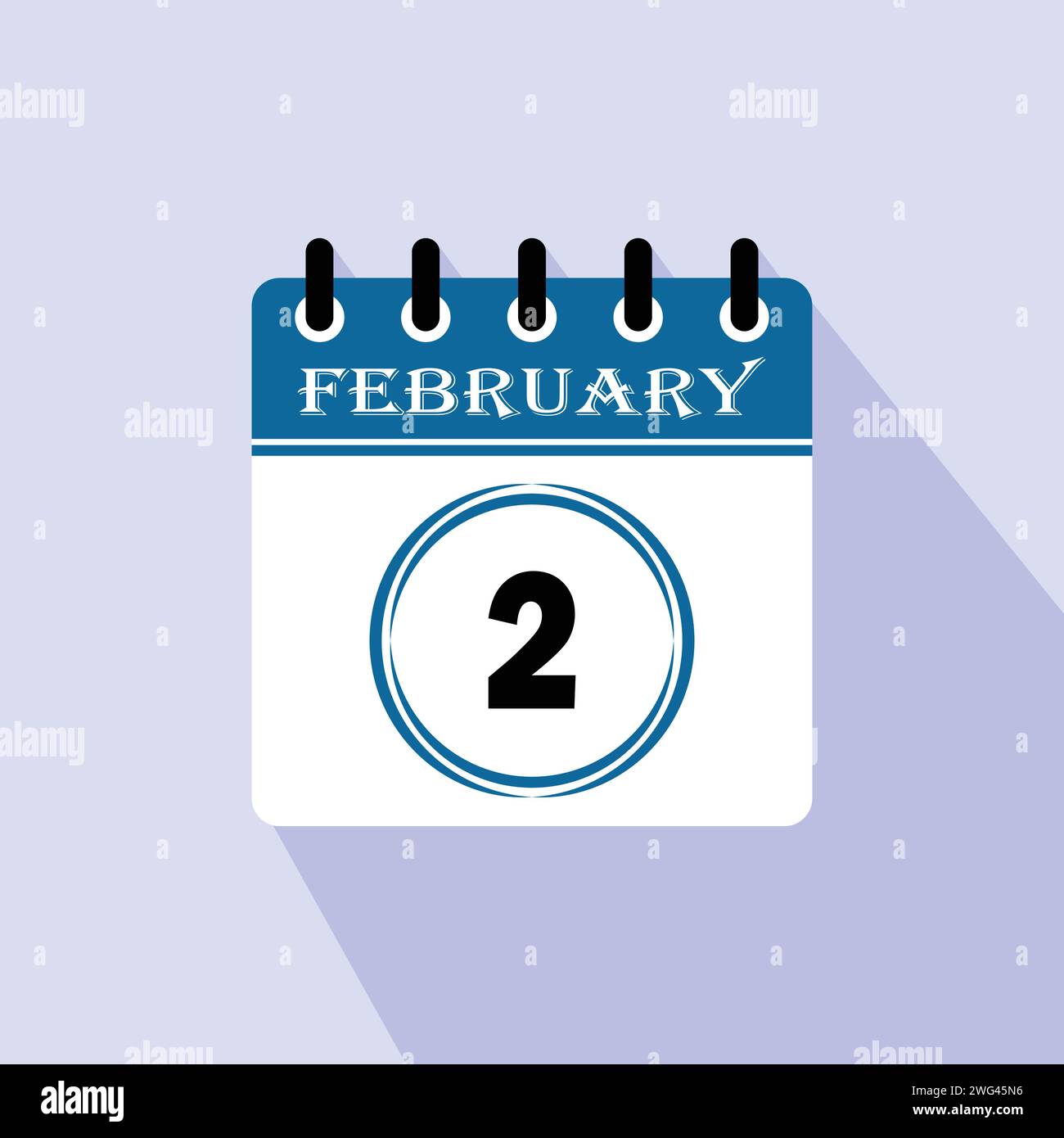 Icon Calendar Day 2 February 2nd Days Of The Month Vector