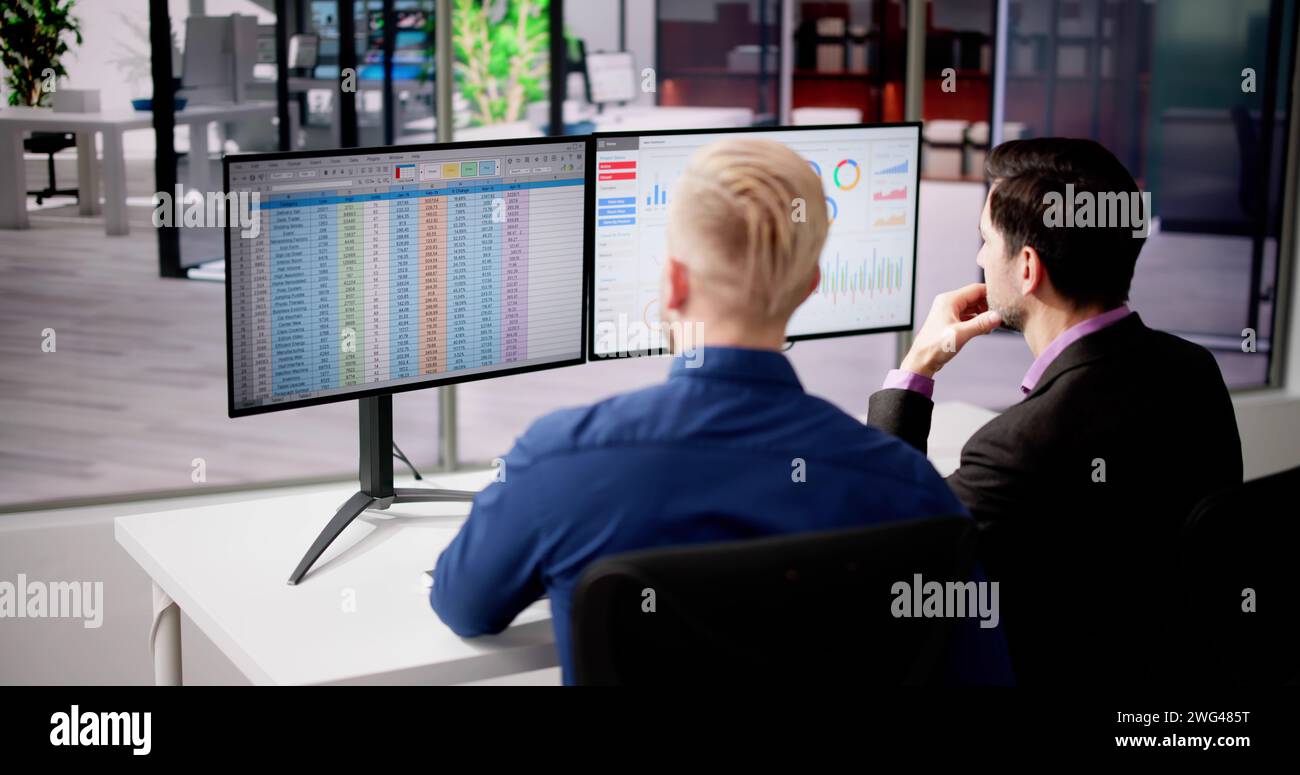 Data Analyst Using Data Analytics KPI Dashboard Stock Photo