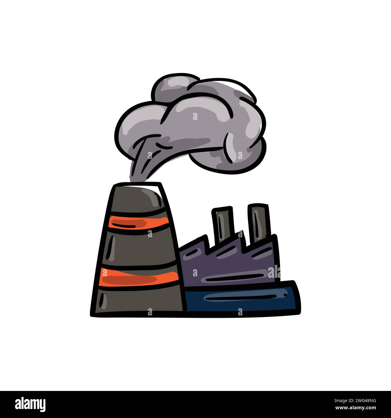 Smoke from factories pollutes the environment Stock Vector