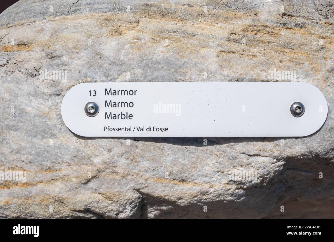 Northern Italy Rocks Marble rock (metamorphic rock) from Fosse Valley, South Tyrol. Trentino ...