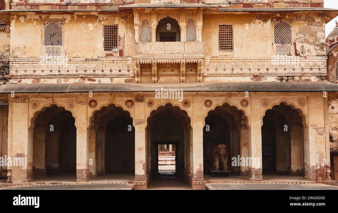 Main Royal Entrance of Palace, Nagaur Fort or Ahhichatragarh Fort, Rajasthan, India. Stock Photo