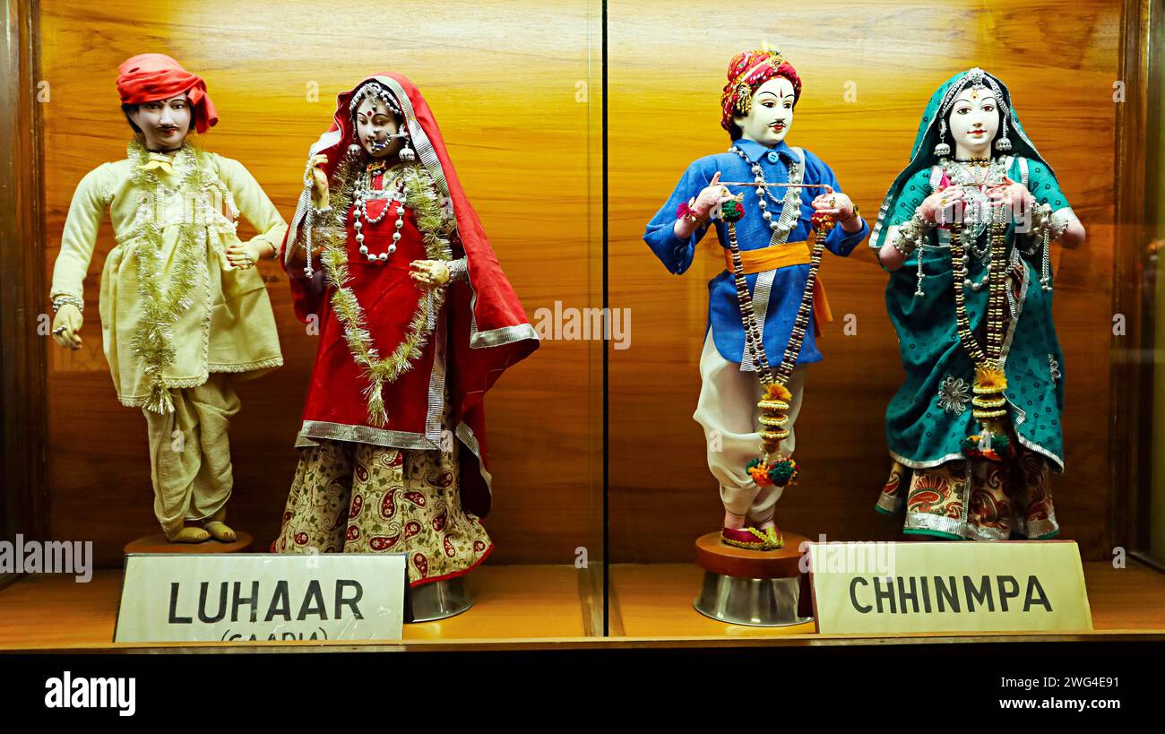 Bridal Costume of Luhaar and Chhinmpa, Dr. Ramnath Podar Haveli Museum, Nawalgarh, Rajasthan, India. Stock Photo