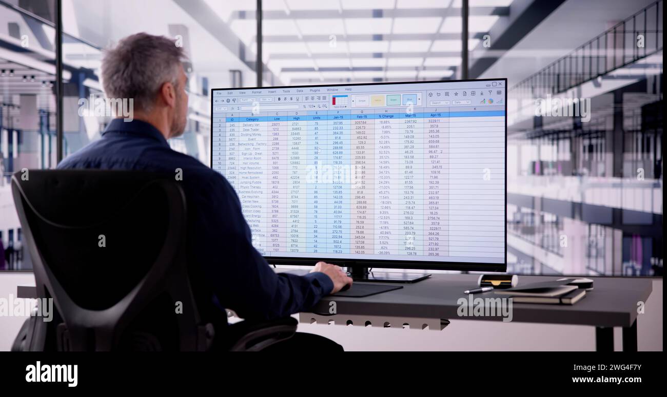 Spreadsheet Analyst Employee Or Professional Medical Coder Stock Photo