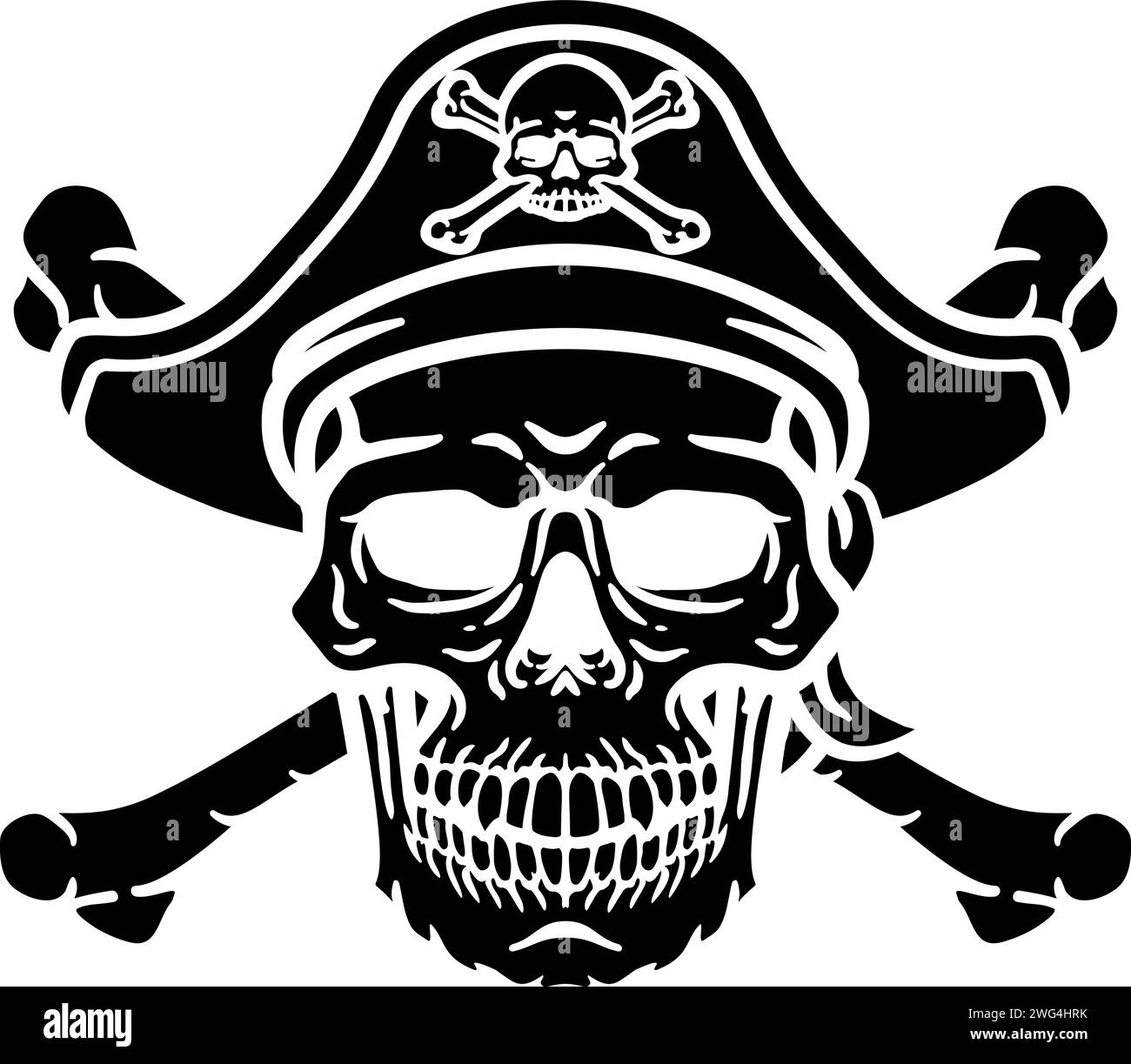 Pirate Hat Skull and Crossbones Cartoon Stock Vector Image & Art - Alamy
