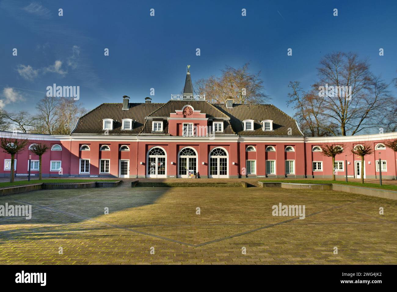 The Ludwiggalerie Schloss Oberhausen is an art museum in Oberhausen. The gallery is located in the Kaisergarten within walking distance of the Gasomet Stock Photo