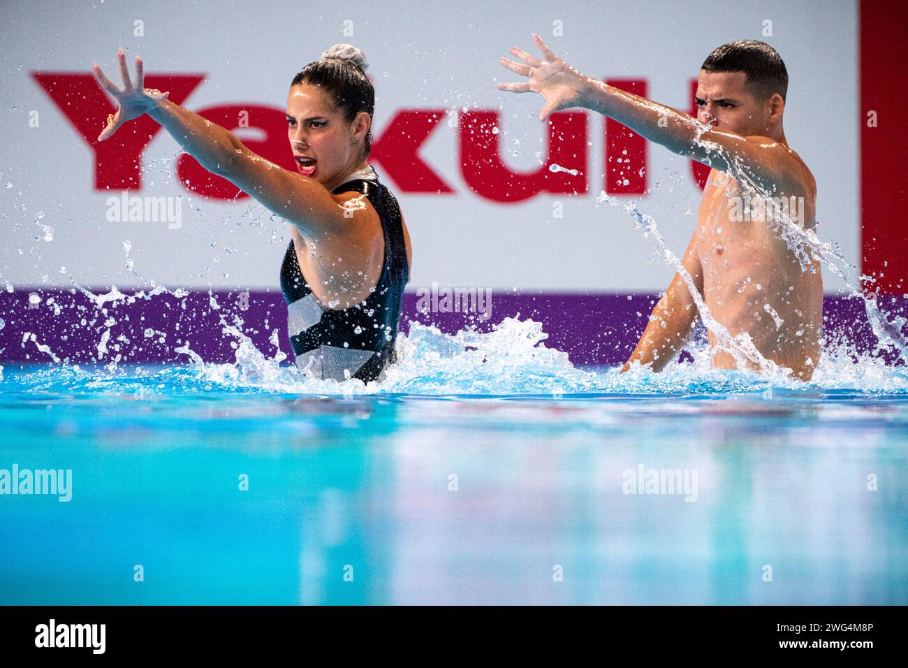 Doha, Qatar. 03rd Feb, 2024. Andy Manuel Avila Gonzalez and Carelys ...