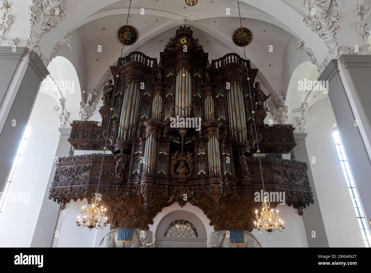 Die evangelisch-lutherische Erlšserkirche (dŠnisch Vor Frelsers Kirke) ist eine Barockkirche in der dŠnischen Hauptstadt Kopenhagen. Sie ist besonders Stock Photo