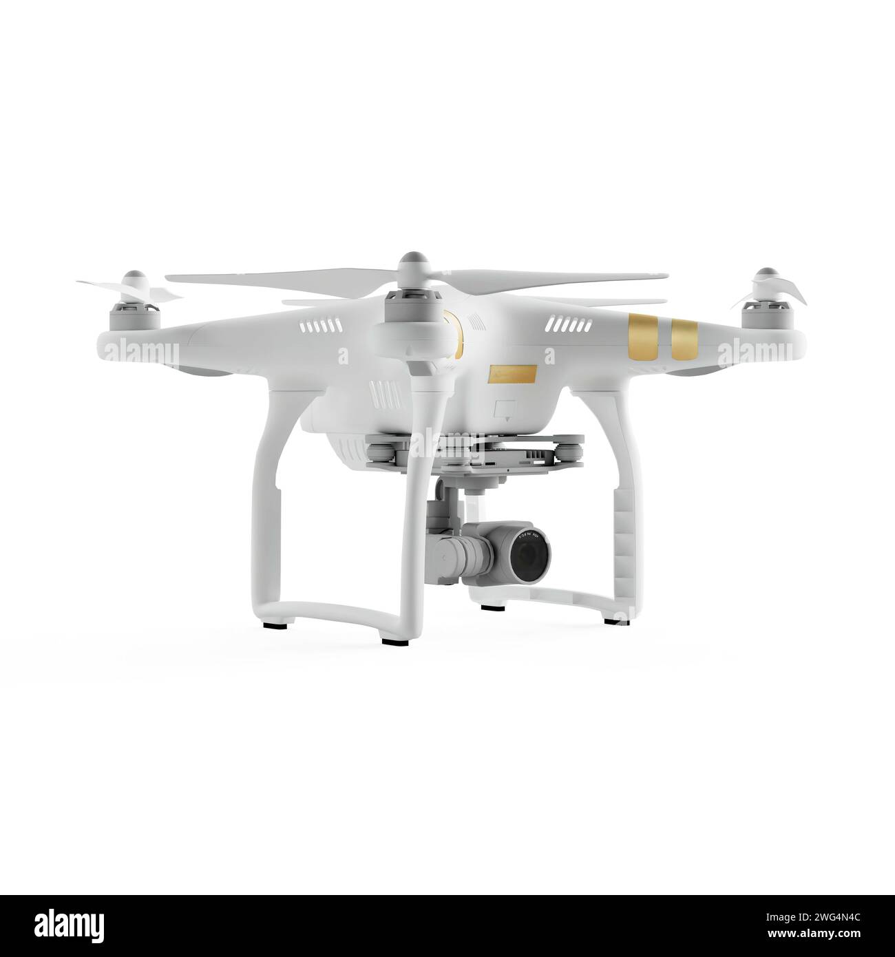 A 3D rendering of a drone on a white background Stock Photo - Alamy