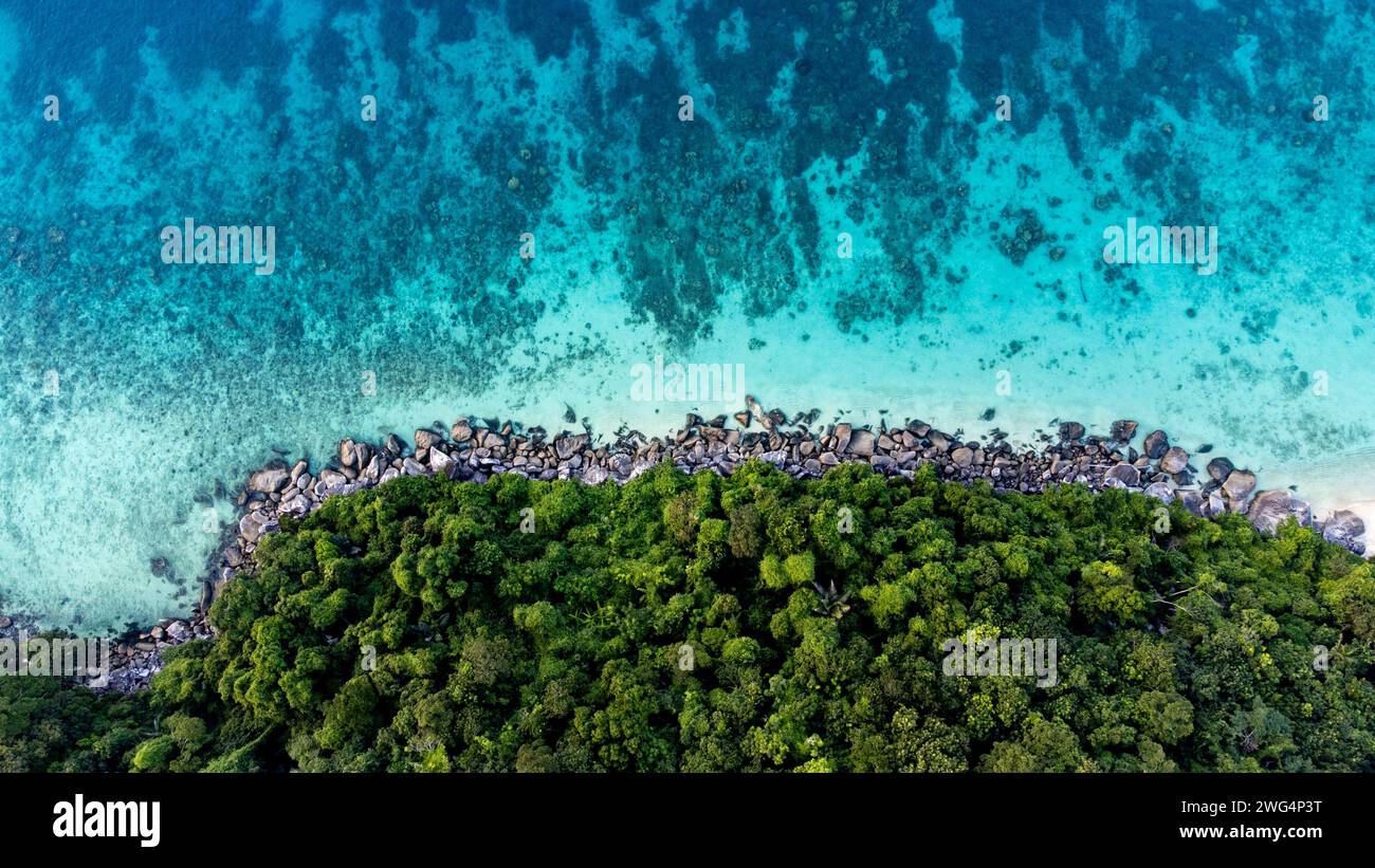 Aerial view of Tioman Island in Malaysia Stock Photo
