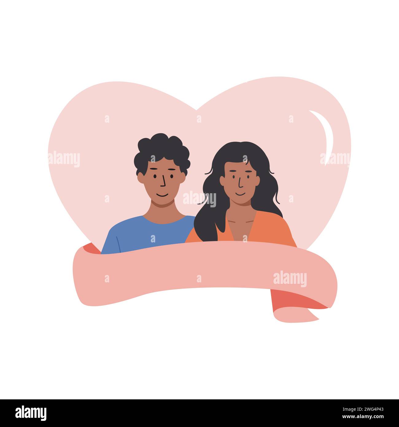 Young heterosexual diverse couple Stock Vector Images - Alamy