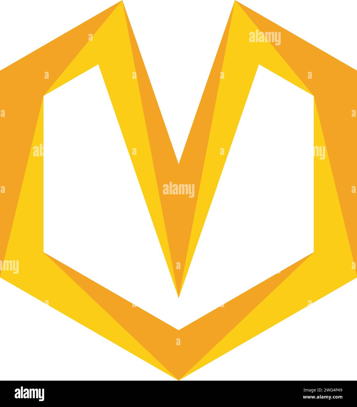 V Logo Hexagon illustration Icon Vector Template Stock Vector Image ...