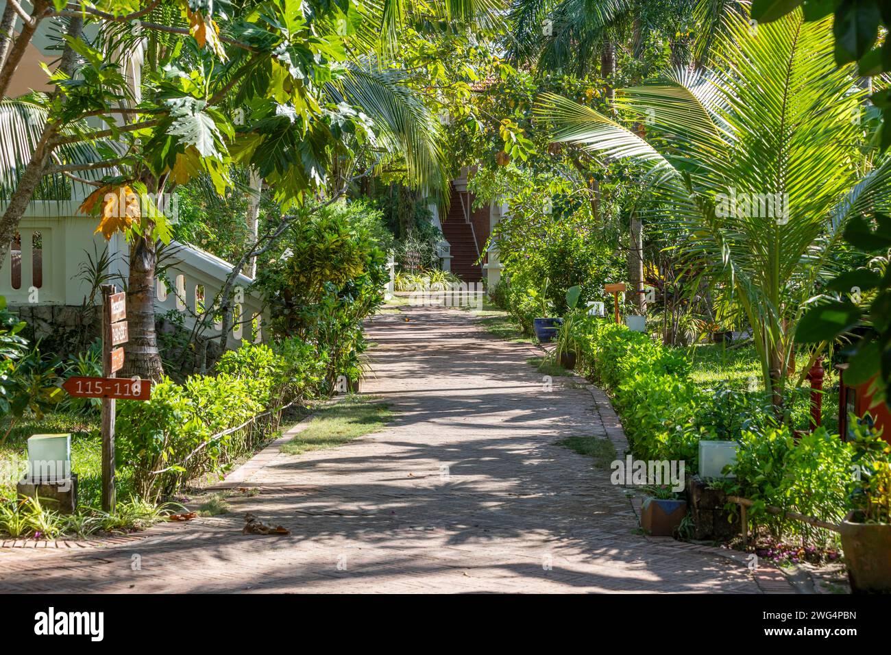 A pretty green pathway in Cassia Cottages on Phu Quoc Island, Vietnam ...