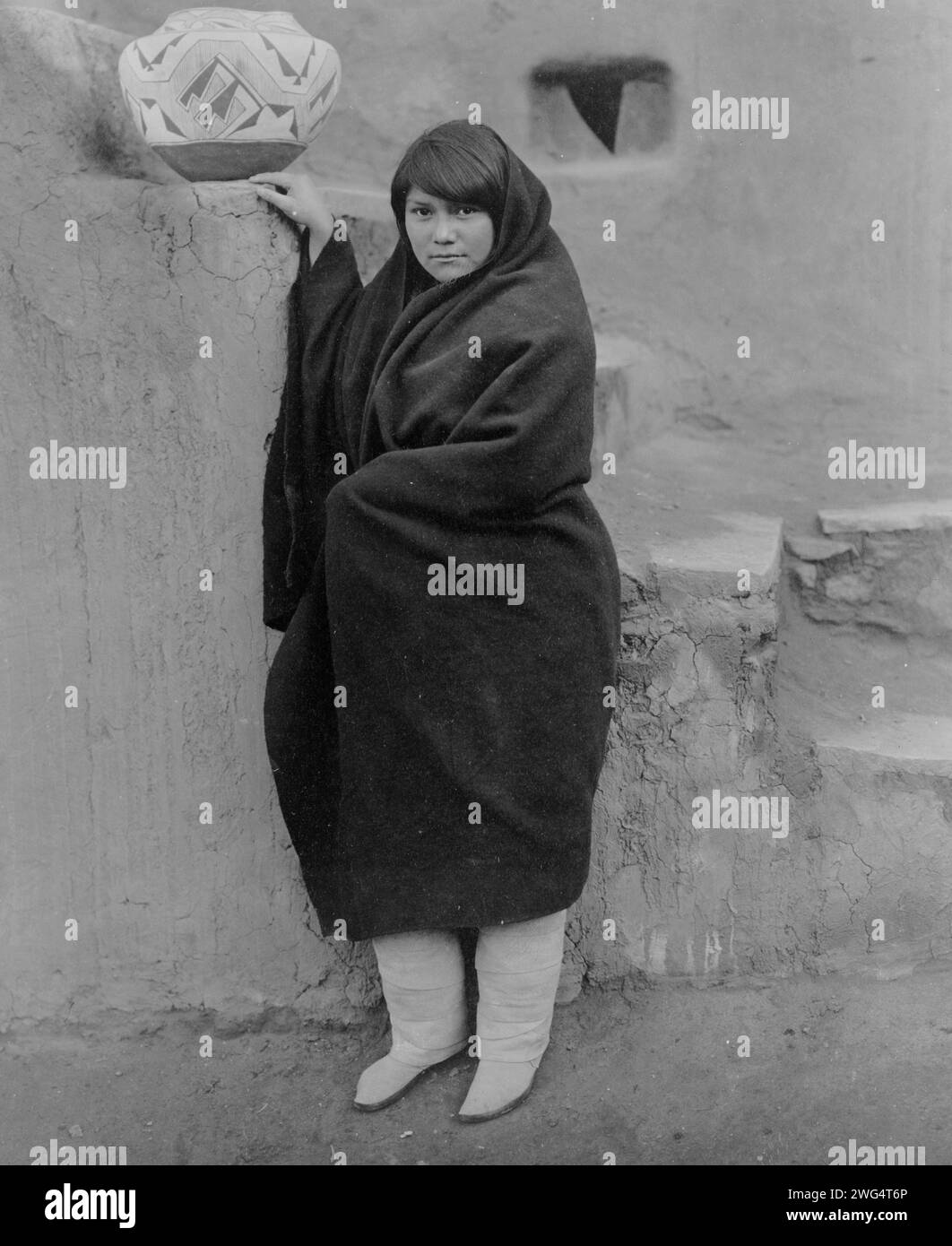 A Zuni belle, c1903. Zuni woman, fulllength portrait, standing, facing