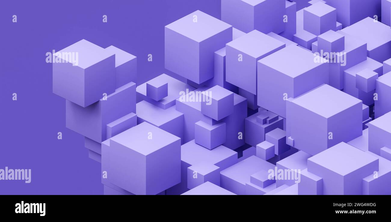 Group of White Cubes on Purple Background 3d render illustration Stock ...