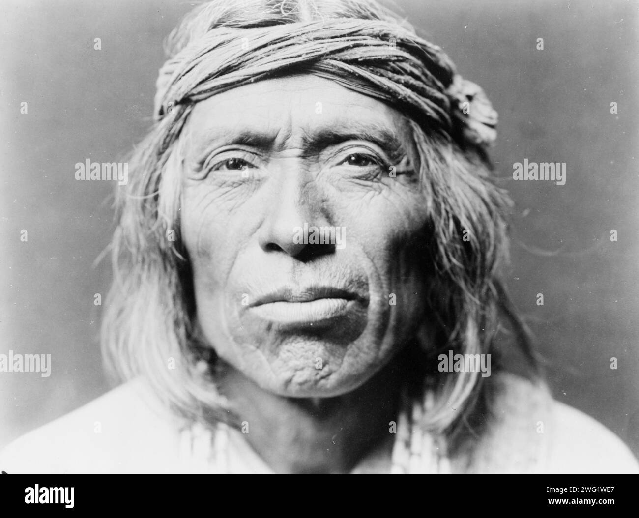 Headandshoulders portrait of Shiwawatiwa, a Zuni Indian, facing front