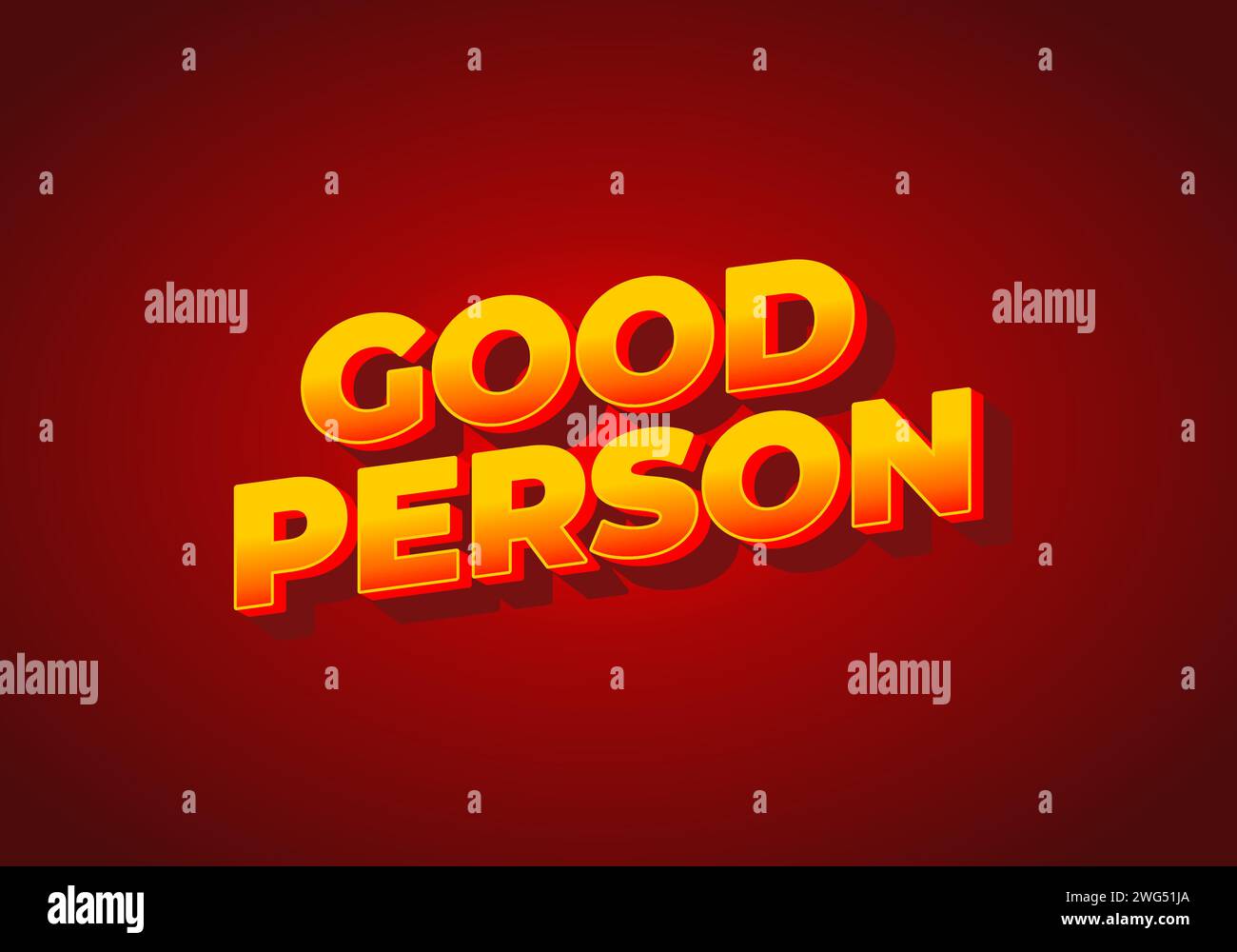Good person. Text effect design in 3D look. Eye catching color Stock