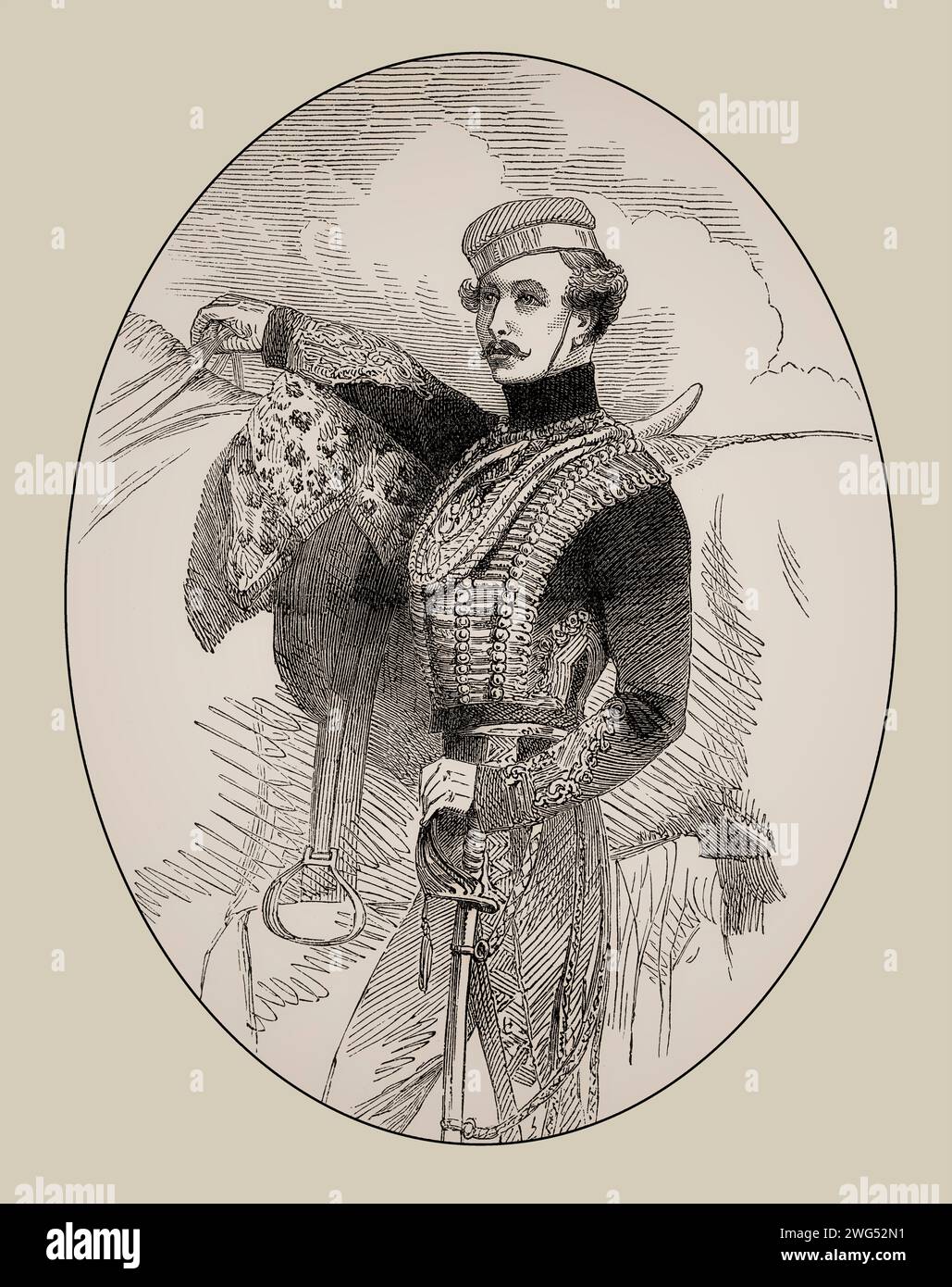 Captain Louis Edward Nolan, 1818-1854, English soldier Stock Photo