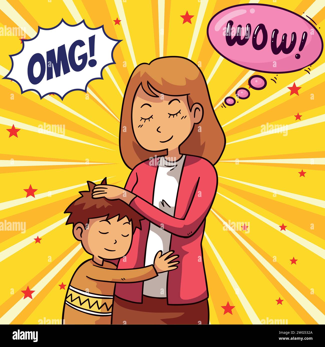 Super mom pop art style vector image Stock Vector