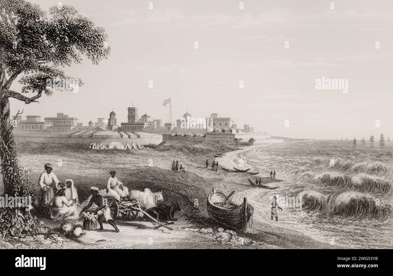 Fort St George, Madras , Chennai, India, 1858 Stock Photo