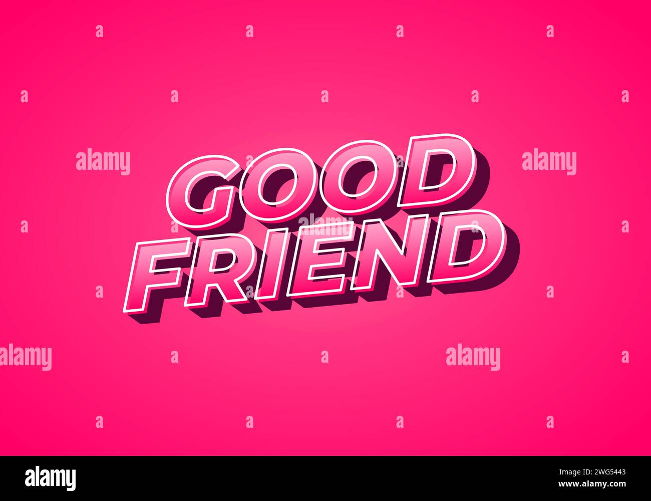 Good friend. Text effect design in 3D look with gradient purple yellow