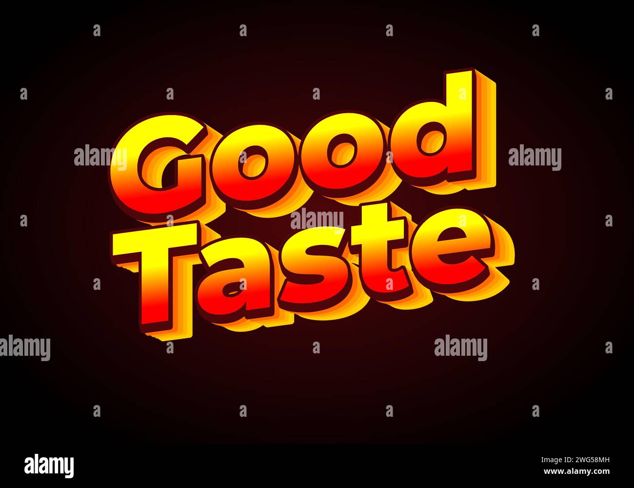 Good taste. Text effect design in 3D look. Gradient yellow red color