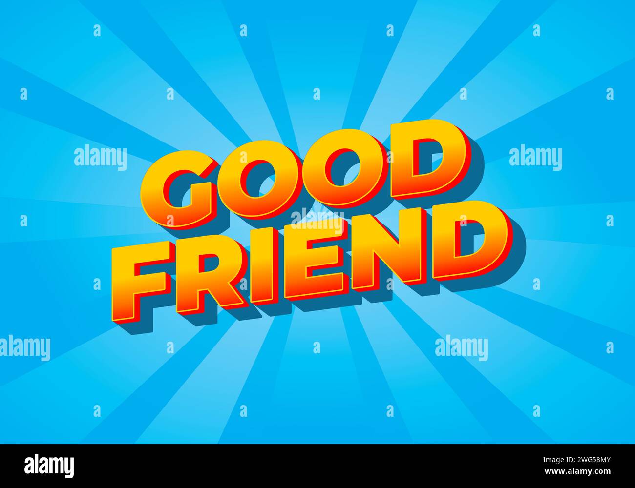 Good friend. Text effect design in 3D look with gradient purple yellow