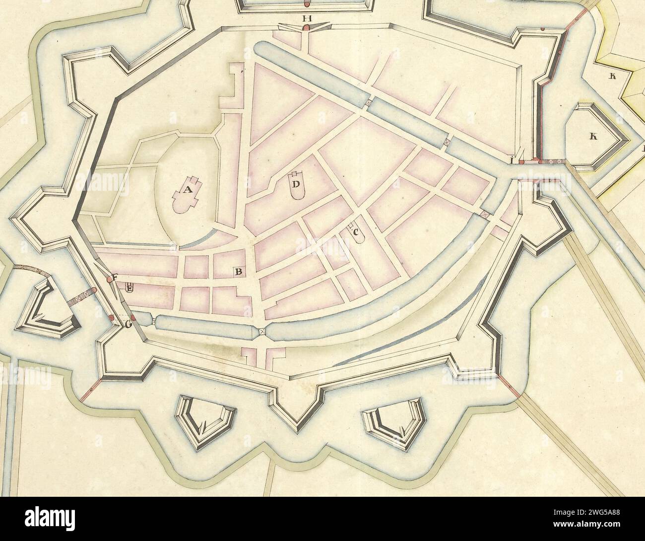 Map of Den Briel, ca. 1701-1715, 1701 - 1715 drawing Map of the ...