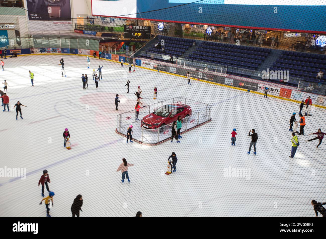Ice skating rink Dubai Mall Dubai UAE Stock Photo