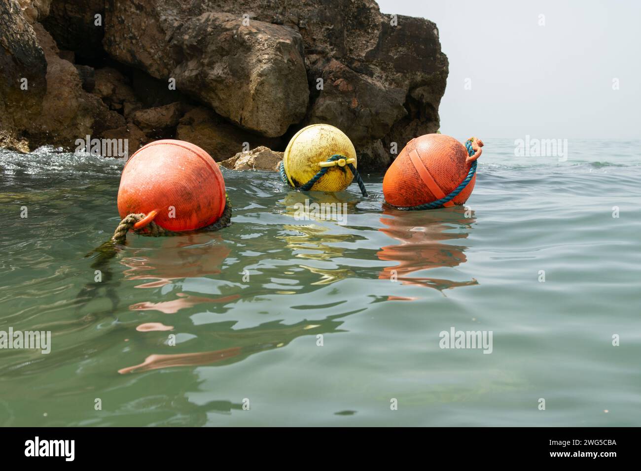 Floating buoys Stock Photo