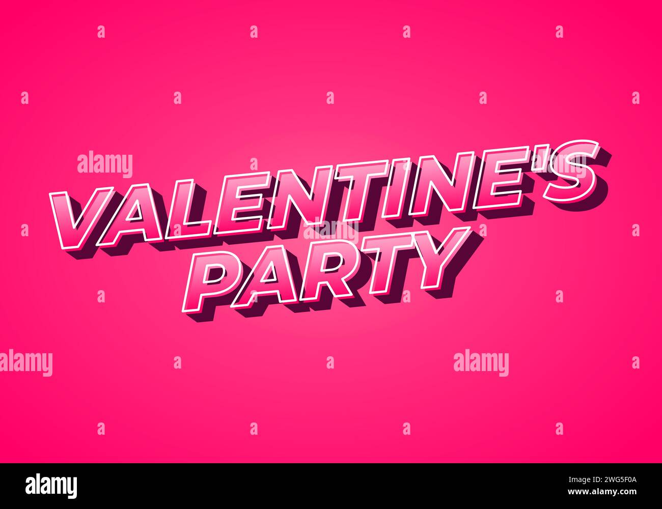 Valentine's party. Text effect design in 3D look. Gradient Pink color ...