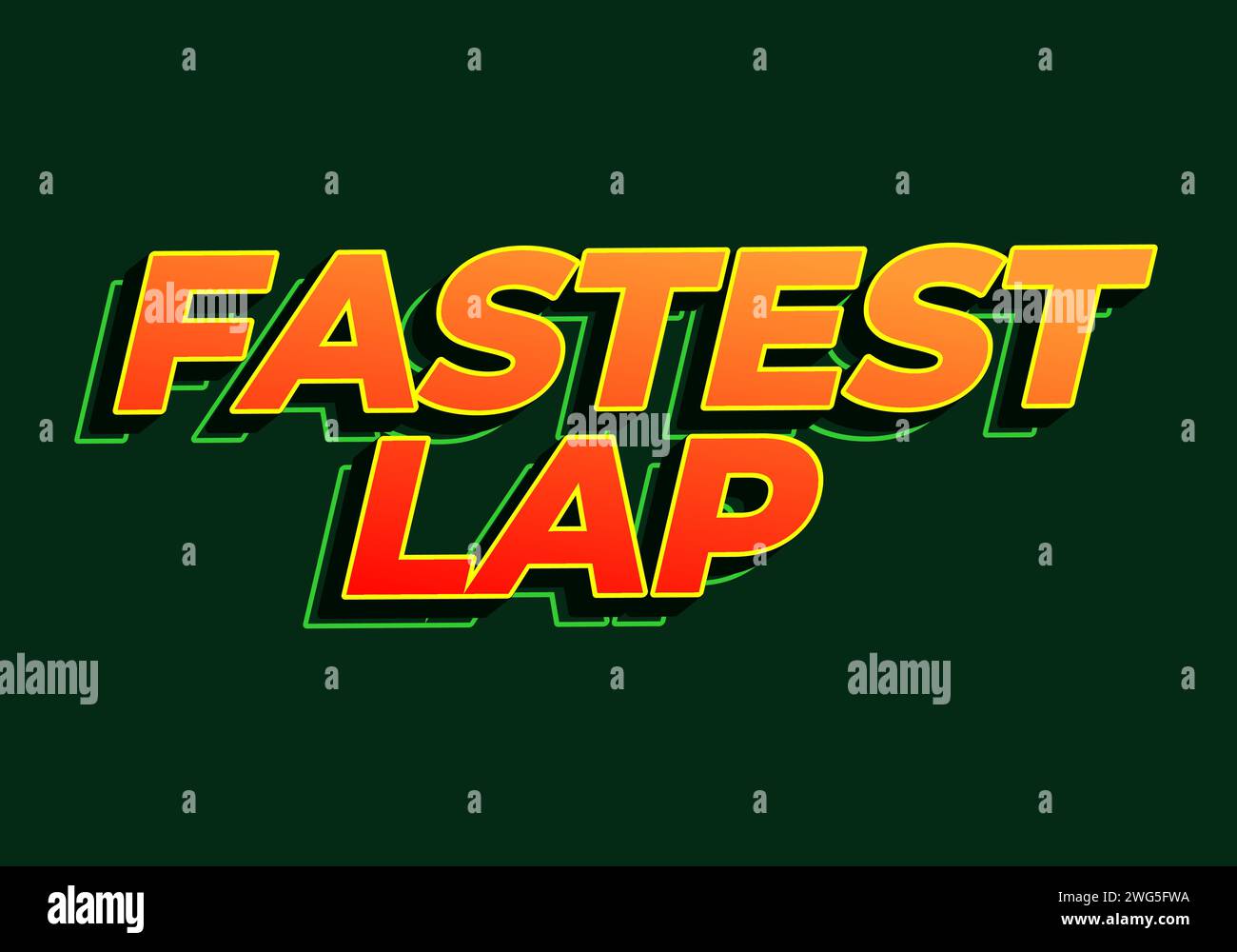 Fastest lap. Text effect design in 3D look. red yellow color. Dark