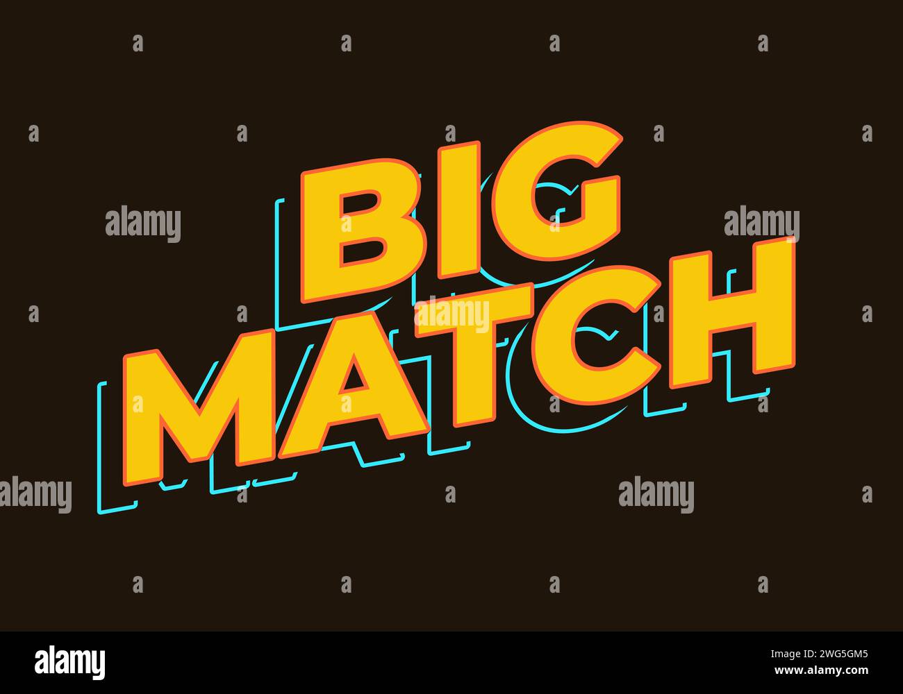 Big match. Text effect in yellow color in 3D look Stock Vector Image & Art Alamy