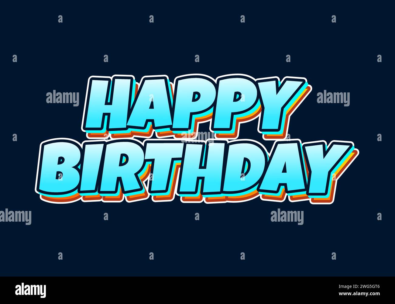 Happy birthday. Text effect with 3D look Stock Vector
