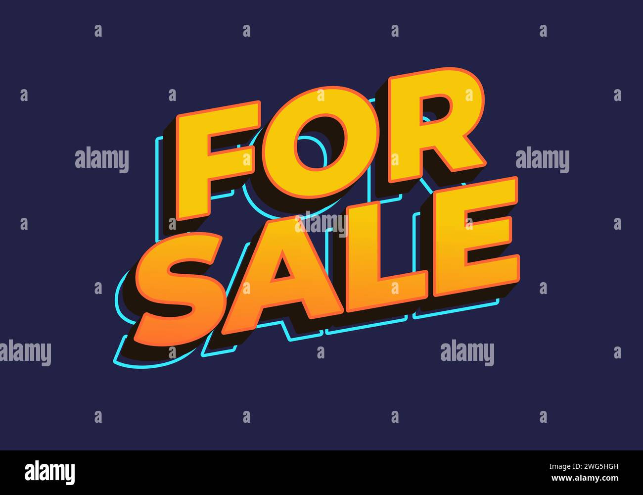 For Sale Text Sample For sale. Text effect in yellow color in 3D look Stock Vector Image ...