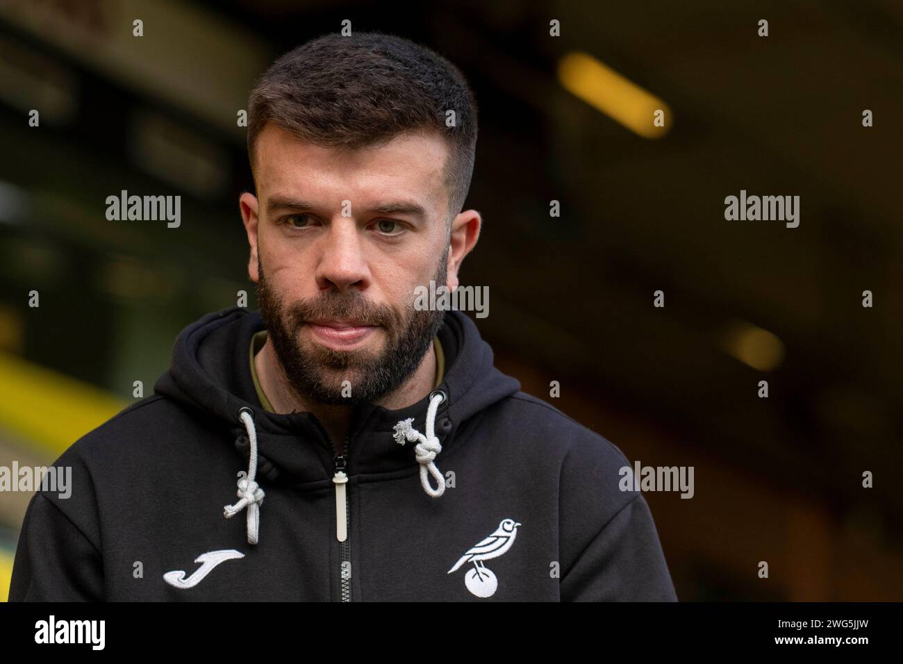 Norwich on Saturday 3rd February 2024. Norwich City Grant Hanley is seen before the Sky Bet Championship match between Norwich City and Coventry City at Carrow Road, Norwich on Saturday 3rd February 2024. (Photo: David Watts | MI News) Credit: MI News & Sport /Alamy Live News Stock Photo