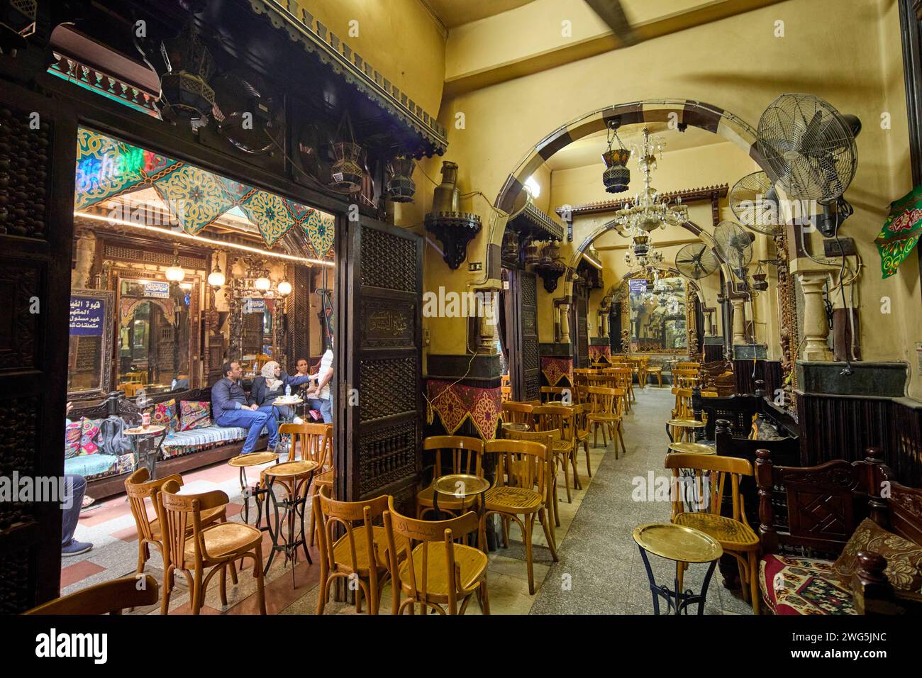 El Fishawy Cafe in Khan El Khalil Souq in Cairo, Egypt Stock Photo