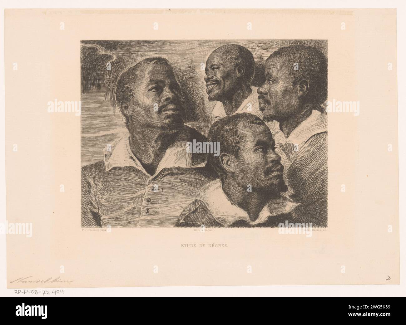 Buste of an African man, seen in four different ways, Edmond Joseph
