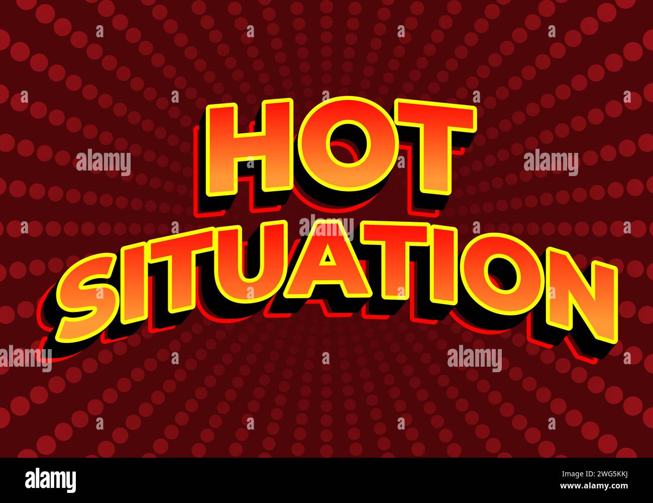 Hot situation. Text effect design in 3D look. red yellow gradient color