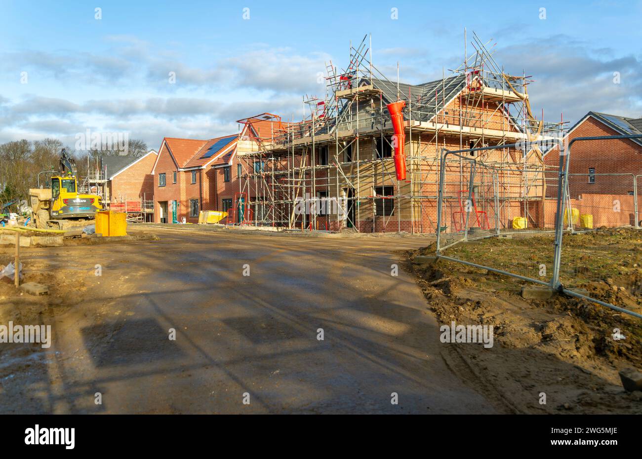 Building site construction new homes, Persimmon housing estate, Honours Meadow, Rendlesham