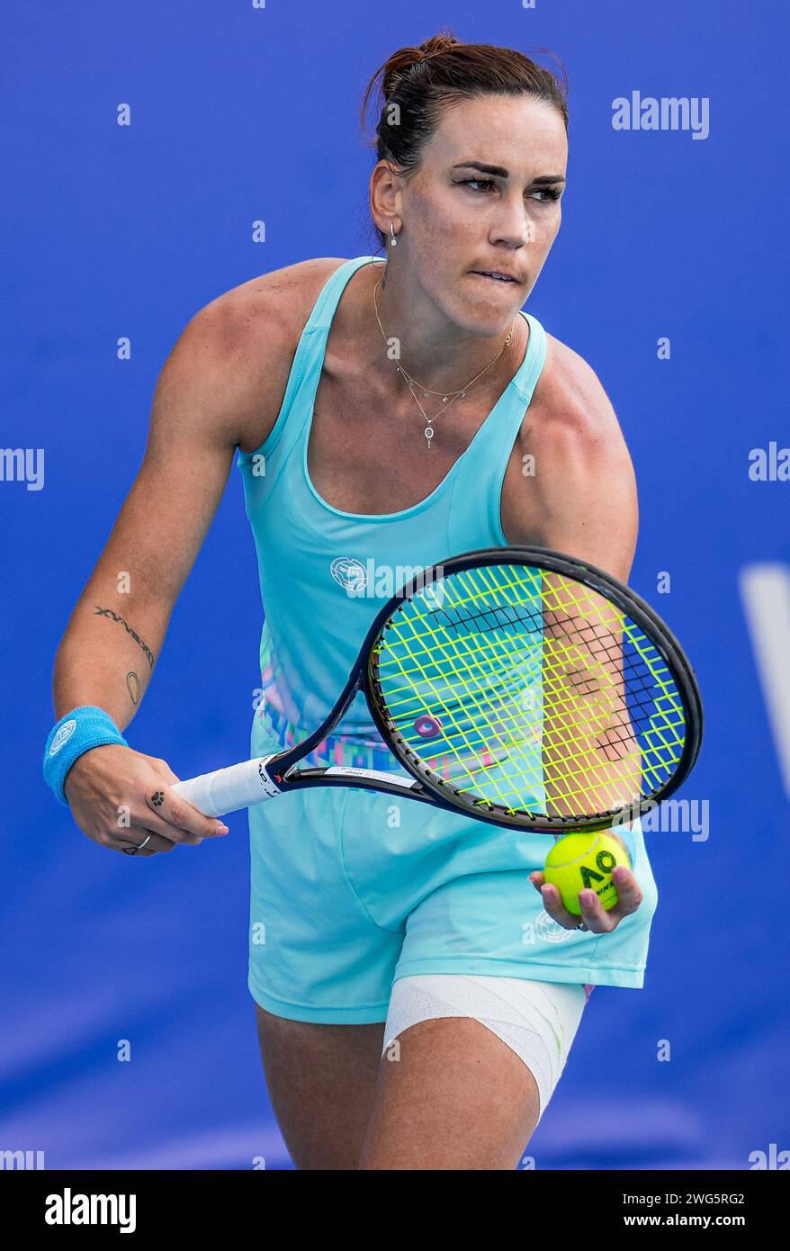 Nuria Parrizas Diaz of Spain in action during the quarterfinals of the