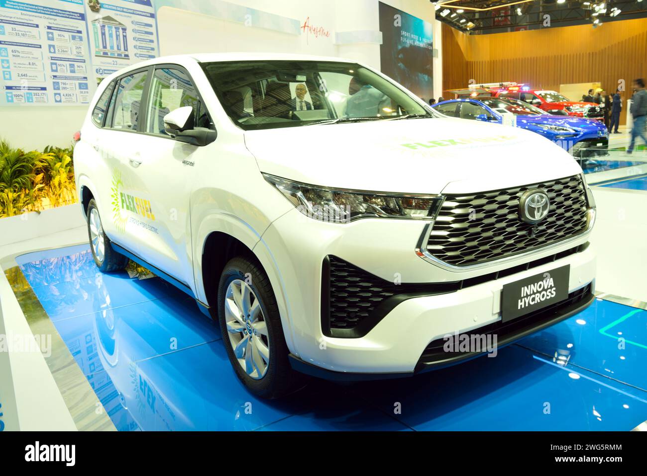 New Delhi February 1, 2024 Toyota Innova Hycross car is on display