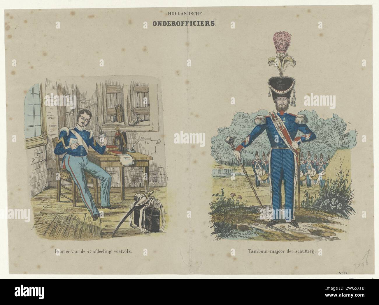 Uniforms of non -commissioned officers, ca. 1845, 1840 - 1850 print Two ...